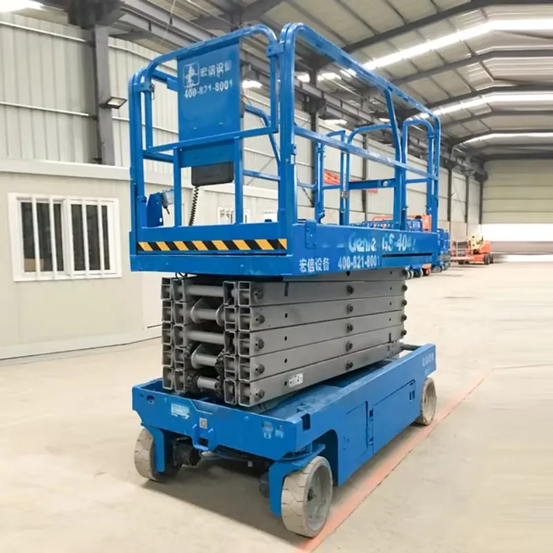 Pre-Owned Genie 12-Meter Electric Scissor Lift GS4047 Aerial Working Platform Core Components (Gearbox Pump) 350kg Load Capacity