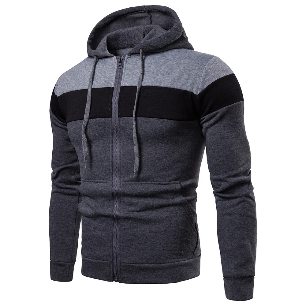 2024 Spring and Autumn New Zipper Hoodie Warm Fleece Long Sleeve Fashion Loose Sports Top Men\'s Casual Colored Outdoor Pullover