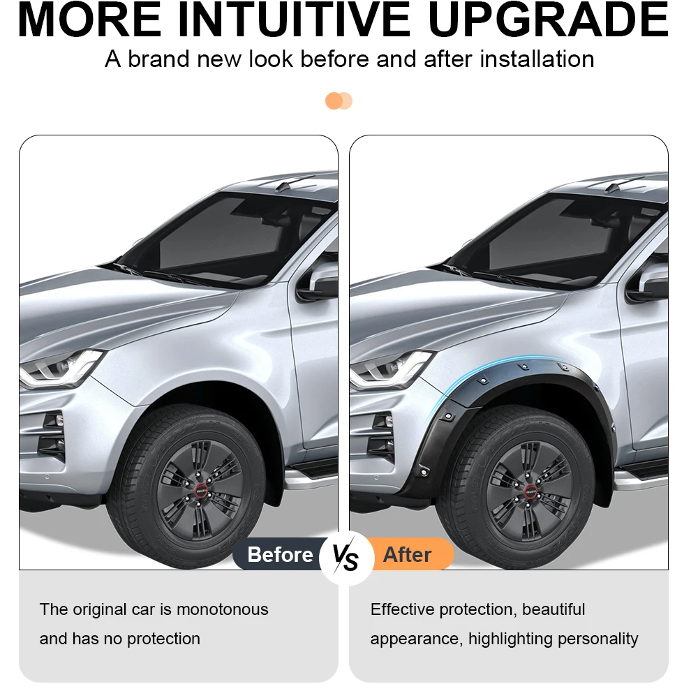 Fender Flares For Isuzu D-max DMAX 2020 2021 2022 2023 High Quality Pocket Style Riveted Wheel Arch Off Road Truck Accessories