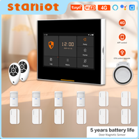 Staniot 433MHz Wireless Security Protection Kits WiFi 4G Tuya Samrt Home Security Alarm System Works With Alexa Google APP Remot