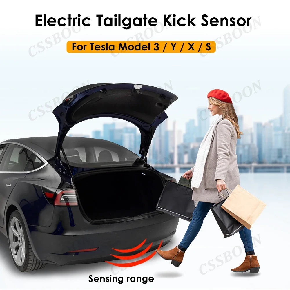 CSSBOON Car Tailgate Kick Foot Sensor For Tesla Model 3 Y X S Automatic Open Close Trigger Sensor Tail Gate Lift Partner Juniper