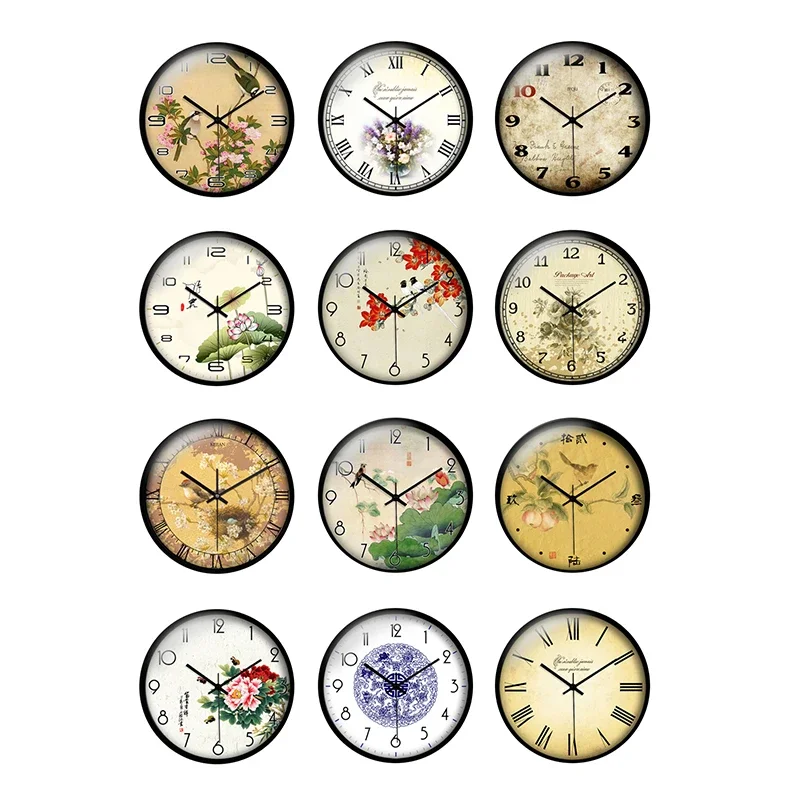 12pcs/lot Round Retro Clock Pocket Watch Pattern Glass Cabochon 25mm 20mm 12mm for DIY Jewelry Making Findings & Components T130