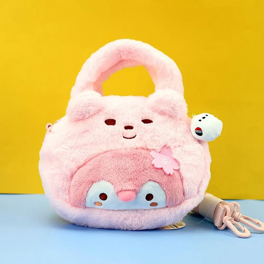 Bolso de hombro de dibujos animados de pingüino de peluche de Animal portátil, bolso de hombro de dibujos animados, bolsa de muñeca de peluche, bolsa de compras