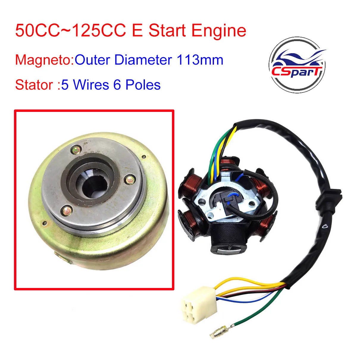 MagnetoRotor Flywheel 50CC 70CC 90CC 110CC 125CC  E Start Lifan ZongShen Taotao SunL Kazuma Dirt Pit Bike ATV Quad Parts