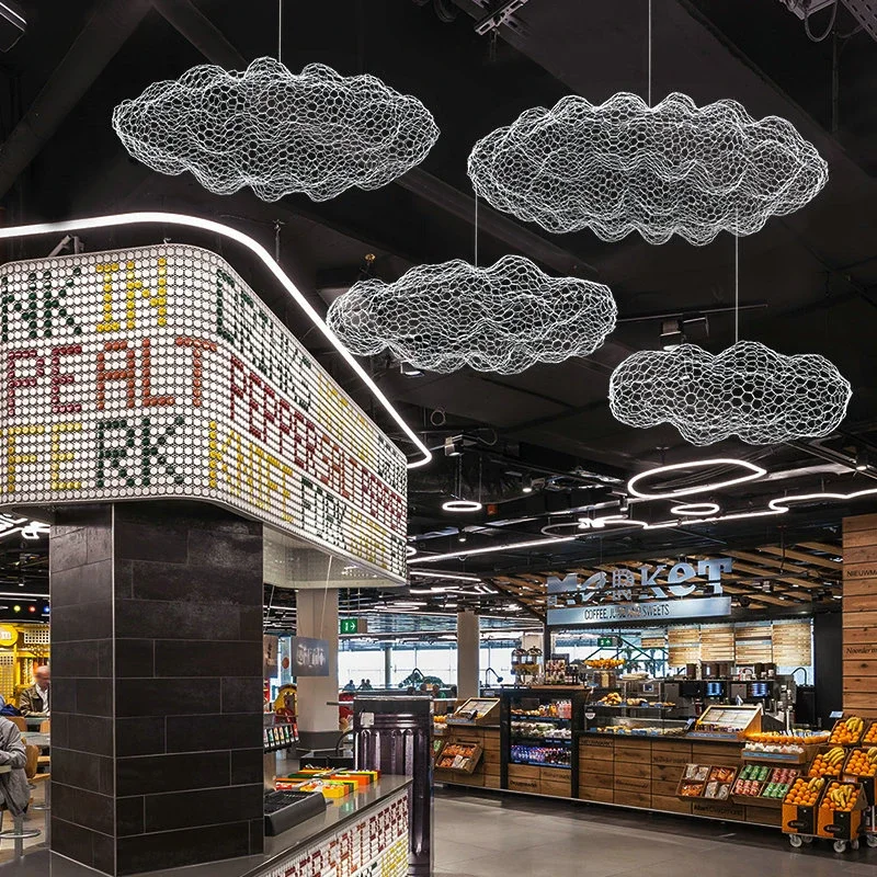 Lámpara de nube flotante moderna, luces colgantes para restaurante de Hotel, iluminación de Bar de oficina, diseño artístico, luminaria LED de luz suspendida