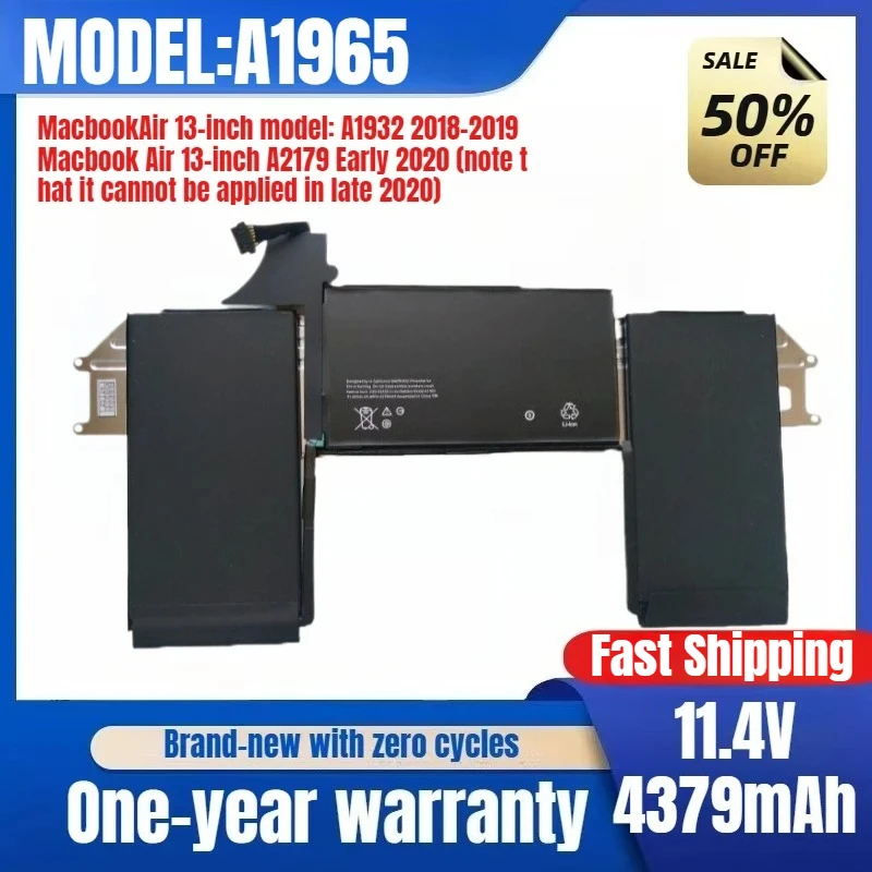 

Battery for MacBook Air 13 "A1965 A1932 A2179 2018 2019 Battery Replacement Battery Original Low Price