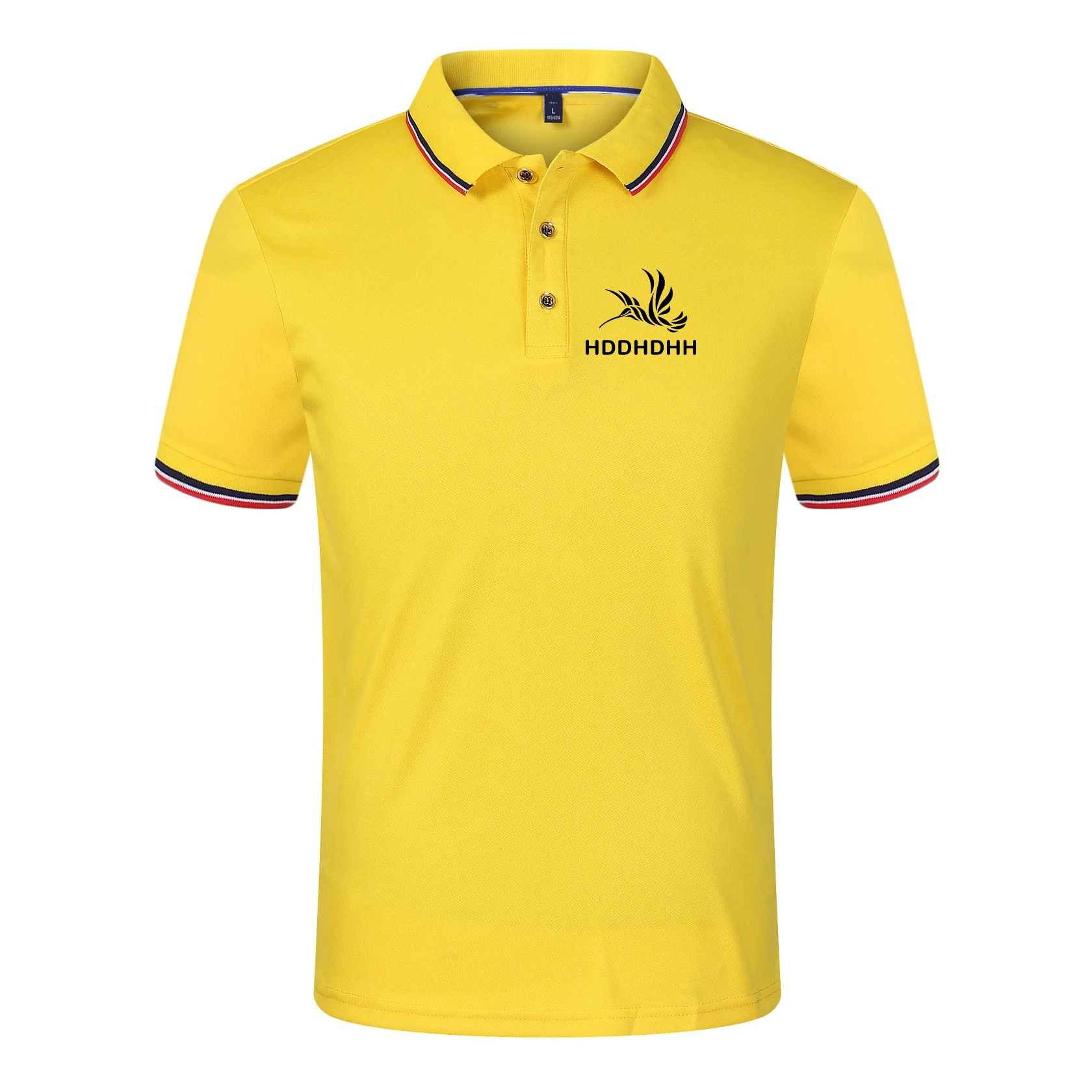 Letnia koszulka Polo z nadrukiem marki hddhhh z krótkim rękawem męska koszulka biznes na co dzień luźna prosta stylowy Top