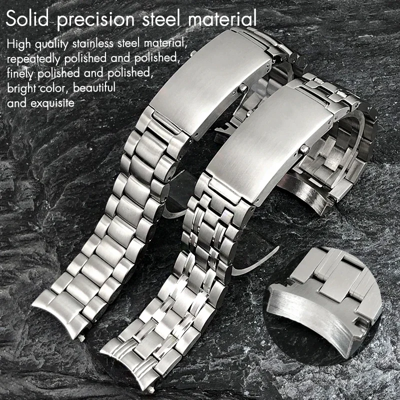316L الفولاذ المقاوم للصدأ 20 مللي متر 22 مللي متر حزام الساعات ل أوميغا ساماستر غواص 300 متر كوكب المحيط الصلبة حزام ساعة اليد أساور فضية