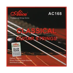 Alice AC168 High-End Classical Guitar Strings Set Silver-Plated Copper, Carbon, Nylon Core, Anti-Rust Coating