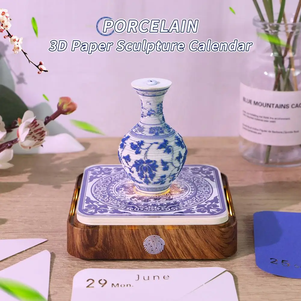 3D-календарь 2026, календарь времени 2026, креативный 3D DIY настольный художественный подарочный блокнот для освещения, украшение с резьбой по бумаге R2U6