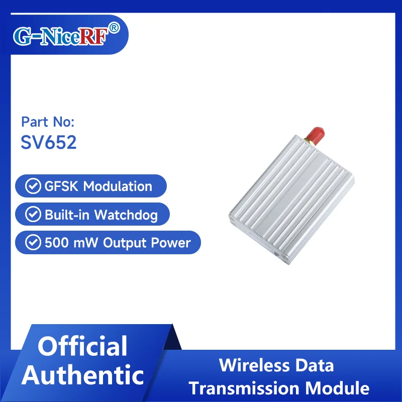 

G-NiceRF | 2 Sets SV652 500mW Industrial Grade Aluminum Housing Long Range RF Modem TTL/RS232/RS485 Interface