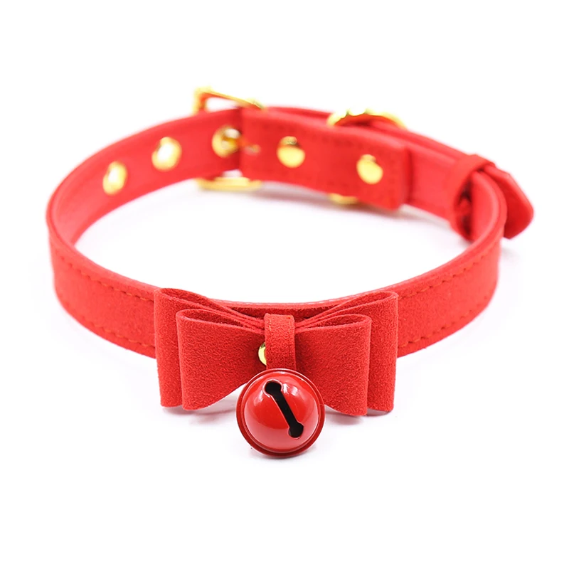 اكسسوارات ألعاب الجنس اليدوية مثير برشام بديل المعادن بولي ياقة ياقة جلدية جرس المختنق الرقيق زي عبودية قلادة Neckban #5