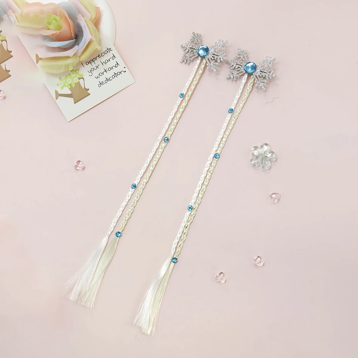 

Snowflake White Gold Braid Hair Clip - Braided Wig Hair Clip, Themed Party Styling Accessory