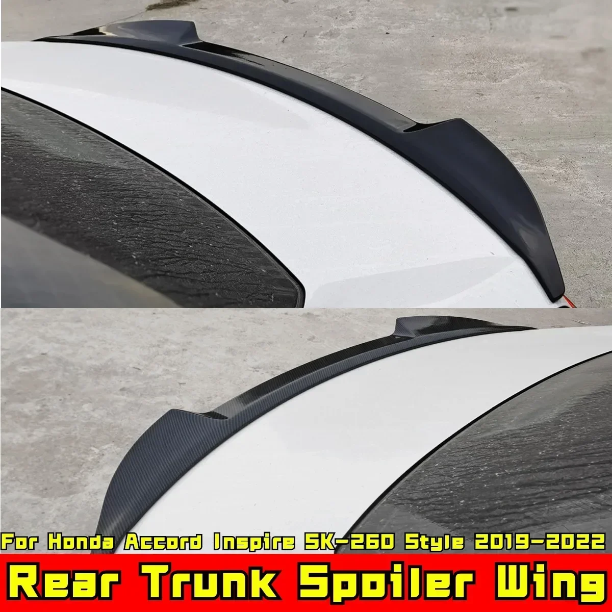 For Honda Accord Inspire 2019-2022 Body Kit Rear Wing Carbon Fiber Look SK-260 Style Rear Trunk Wing Spoiler Car Accessories