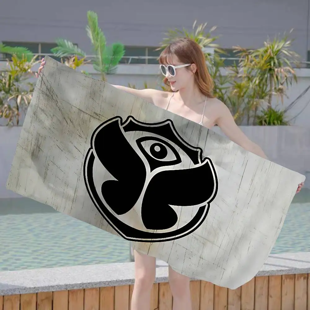 T-Tomorrowlands Music Logo Bath Towel Microfiber Soft Water Absorbing Breathable For Girl Kids Decorative Cartoon Beach Towel