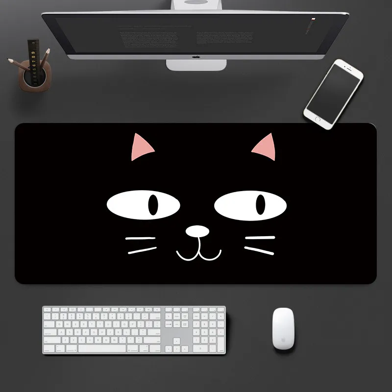

Большой коврик для мыши с изображением кота, настольный коврик для офиса, милый коврик для клавиатуры компьютера, мультяшный коврик для студентов, резиновый коврик для дома