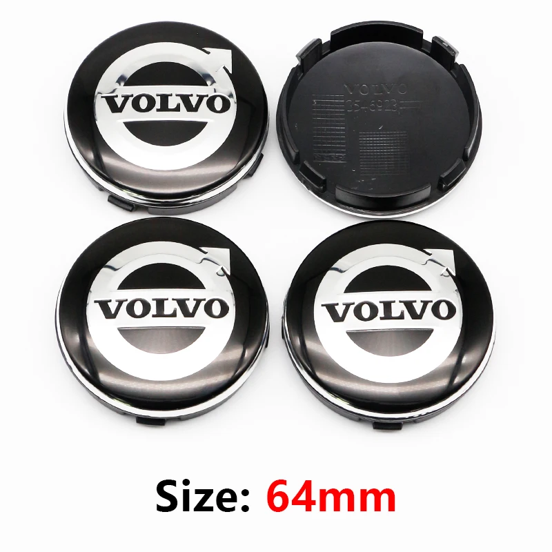 4pcs 64MM Original Car Wheel Center Cap Hub Cover Badge For Volvo Rdesign T6 AWD C30 C70 S40 S60 S70 S80 S90 V40 V50 V60 V70 V90