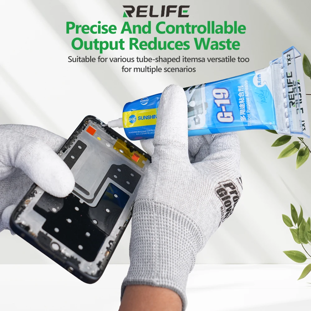 RELIFE TX2 Adhesive Dispenser 50ML with Widened Base for Mobile Phone Repair Soldering Tubular Solvent Dispenser Squeeze Tool