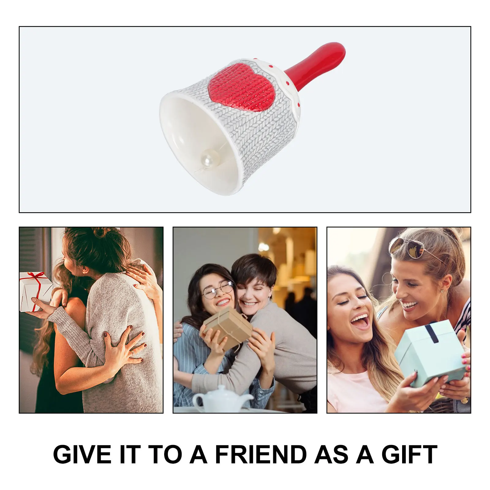 

LABRIMP Embossed Ceramic Hand Bell for Restaurant Table Call Decorative Dinner Service Handmade Design