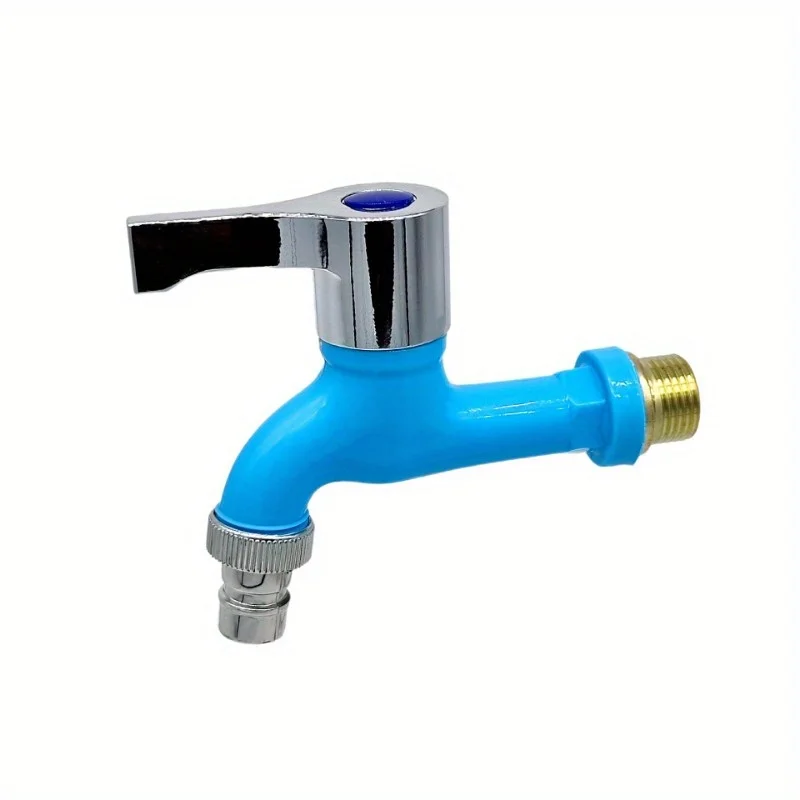 1Pc G1/2 Outdoor Water Tap Leakproof Frost Resistant Multi Color Blue White Orange Yellow Plastic & Metal Mix Structure Single H