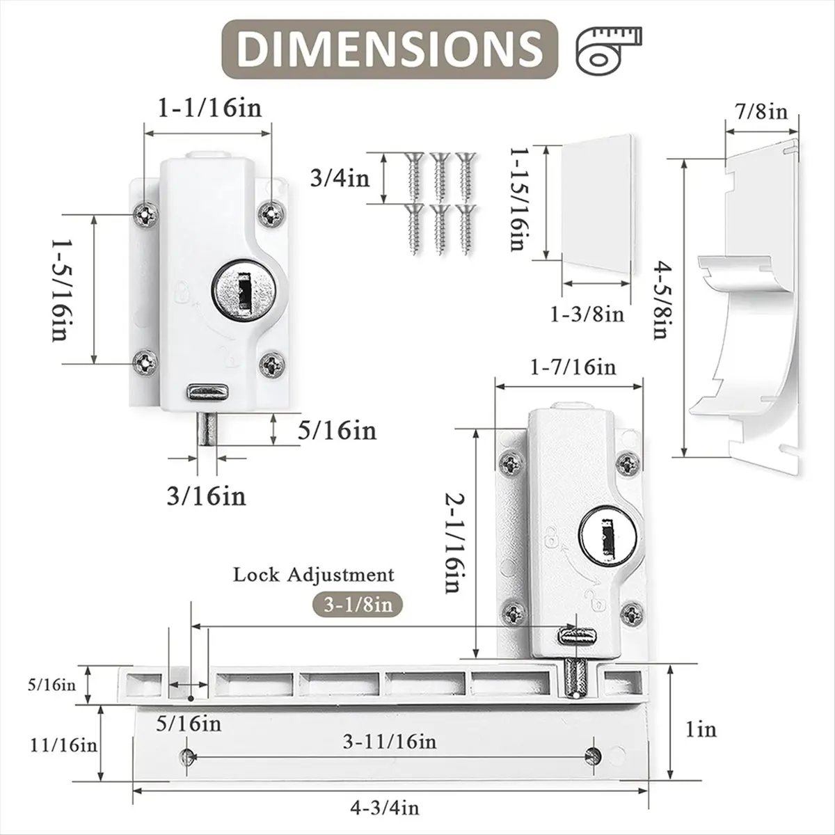 A89X Patio Sliding Door Security Foot Kick Lock with Keyed, Fits on Top Rail-Childproof Patio Door Guardian-or Bottom 1 Pack