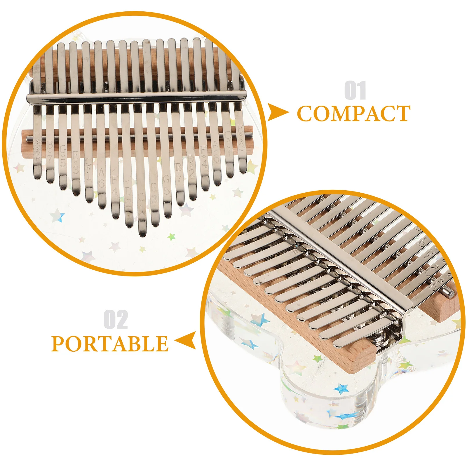 1 مجموعة 17 مفتاح البيانو الشفاف الإبهام واضح آلة موسيقية محمولة على شكل دب للمبتدئين #4