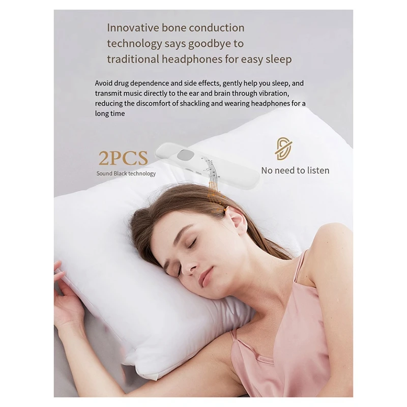 BAADE جيب سمّاعات بلوتوث تحت وسادة العظام توصيل صندوق الصوت قابلة للشحن اللاسلكية ستيريو مكبرات الصوت الأبيض الضوضاء أ