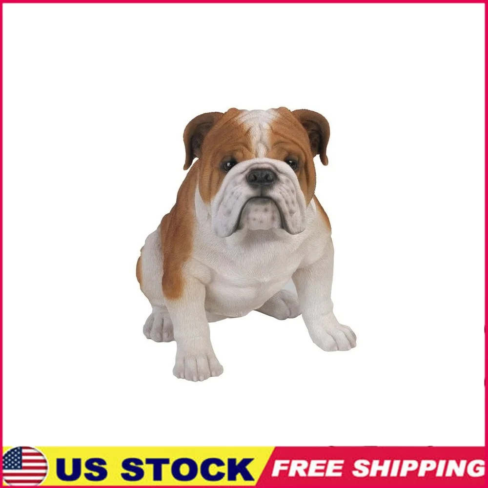 

Large Bulldog Statue Realistic Polyresin Sculpture Unique Garden Decor Indoor Outdoor Gift Home Office Lawn