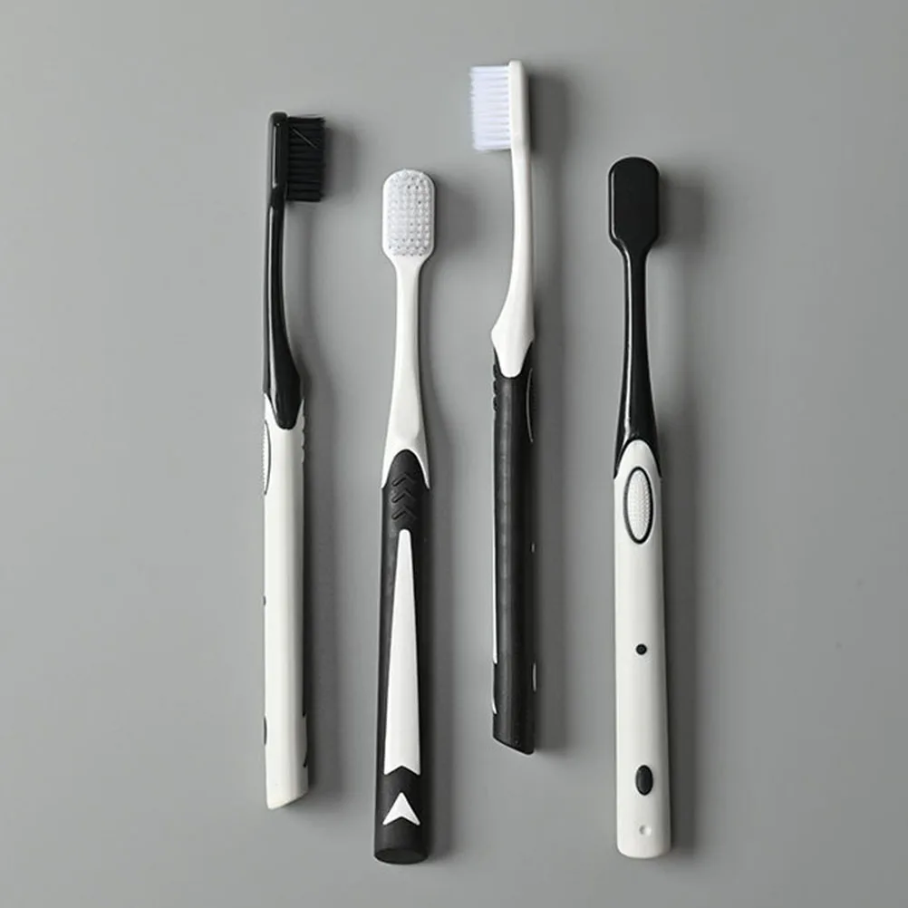 

4Pairs Soft Bristle Toothbrushes Durable Manual Adult Toothbrushes Portable Travel Compact Household Teeth Cleaning