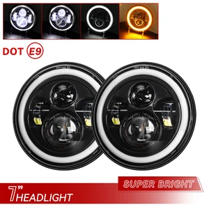 LED -Scheinwerfer für Jeep Wrangler, DRL für Land Rover Defender, Nissan Patrol Y60, Hummer H1 und H2, 4x4, 7in, TJ JK LJ CJ, 7in 8 Hauptverkäufe LED LED Universal Car - №3