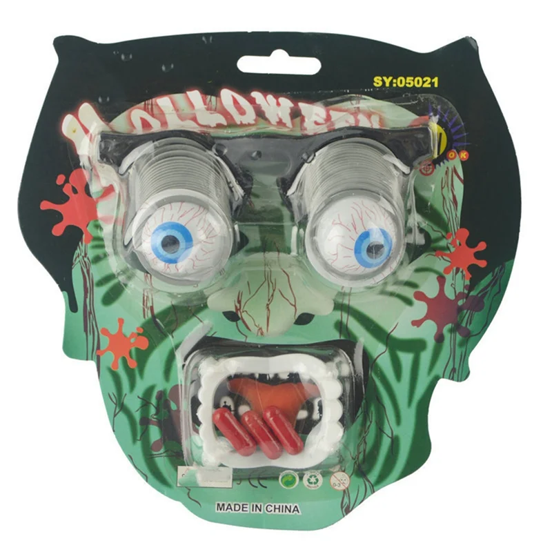 A07I Halloween Popping yeux tombant lunettes globe oculaire horreur mascarade yeux effrayants lunettes blague blague
