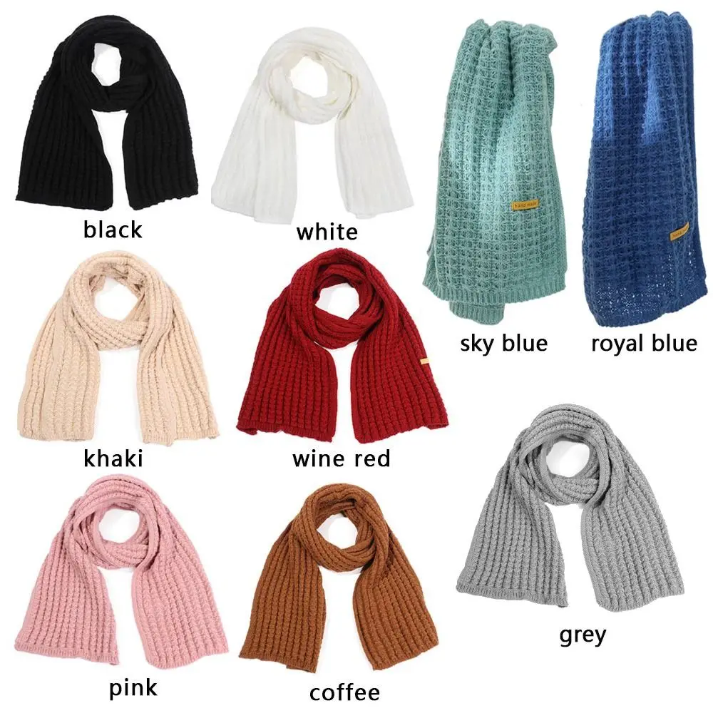 Fashion Thickened Knitted Scarf Winter Warm Outdoor Women Scarf Wraps Vintage Neckerchief Male and Female