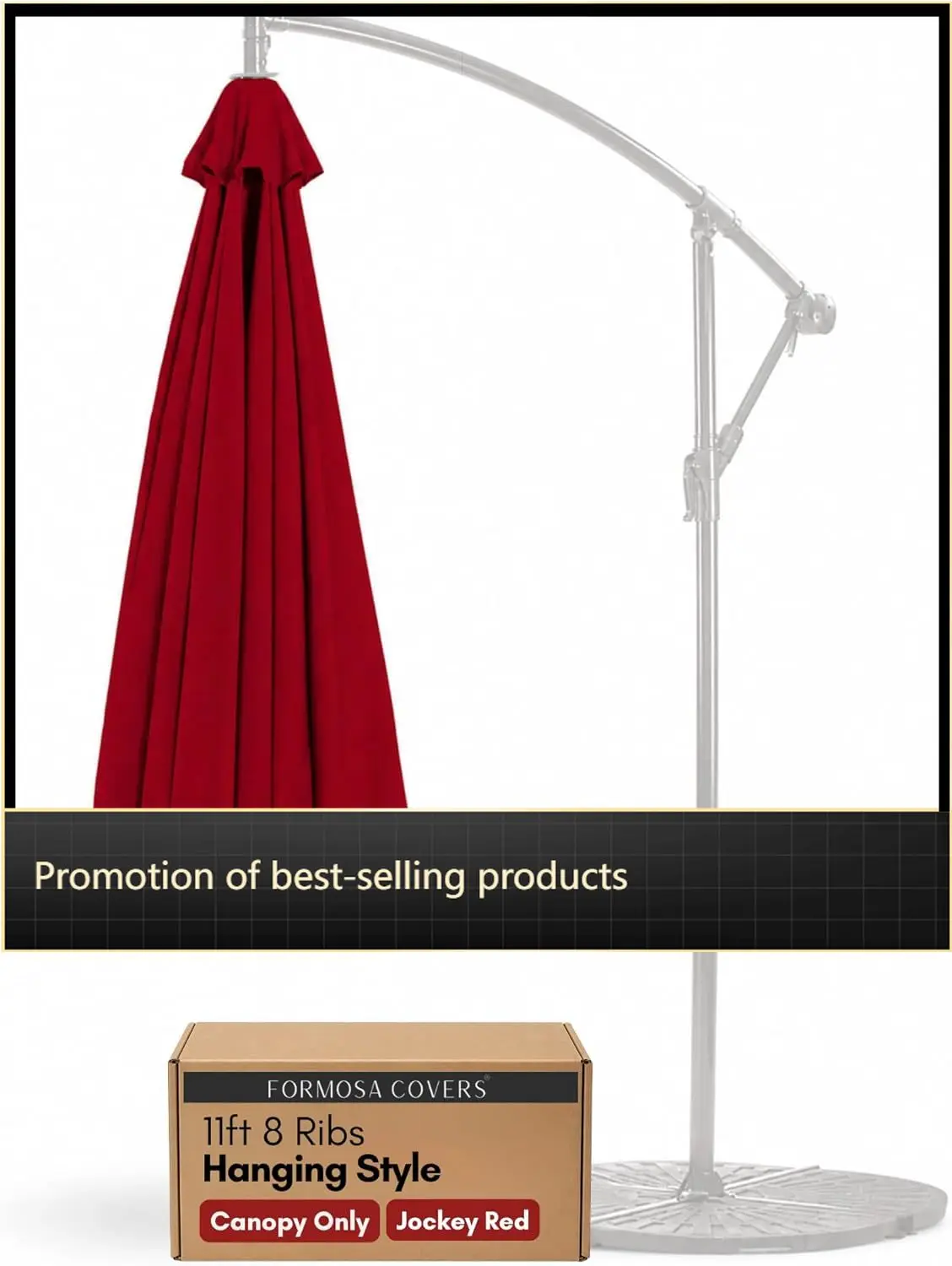 

Replacement Umbrella Canopy for 11ft 8 Rib Hanging Offset Cantilever Market Outdoor Patio Shades Ribs Length 64" (Canopy Only)