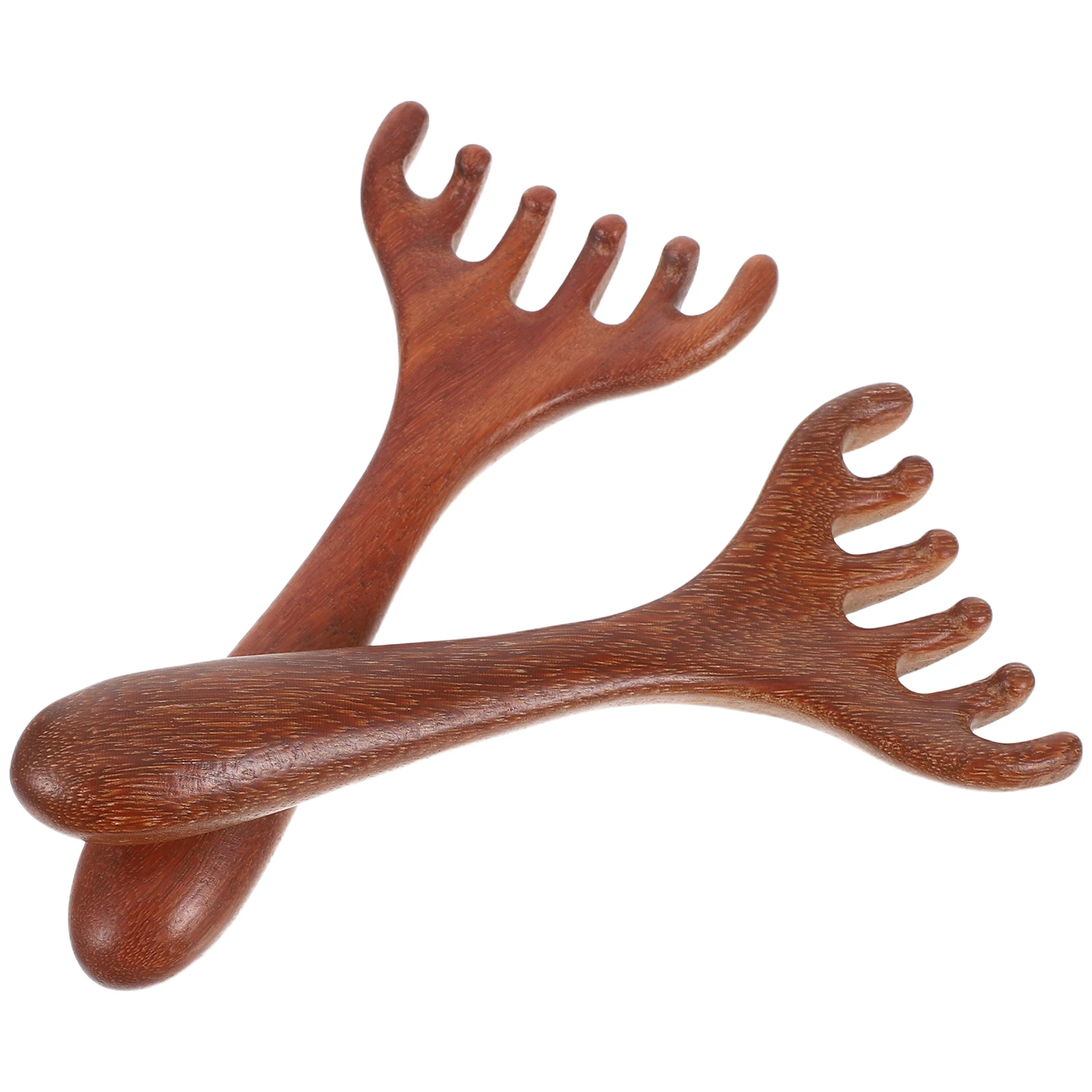 

2pcs Wooden Scalp Massager Gua Sha Comb For Hair Facial Massage Portable Head Scrubber Tool Relieves Itchiness Stimulates