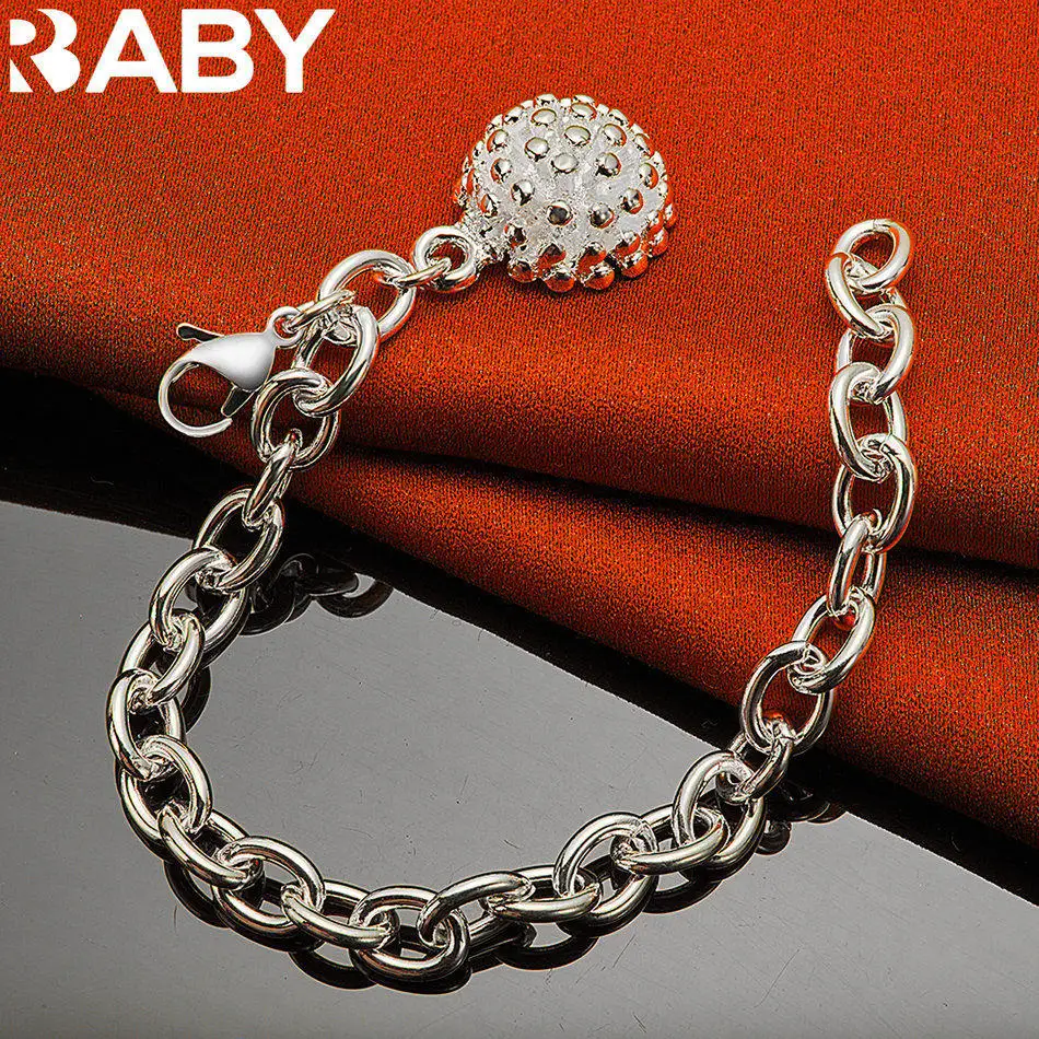 

URBABY 925 Sterling Silver Coral Chain Bracelet For Women Fashion Jewelry Charm Grace Party Accessories Holiday Gifts