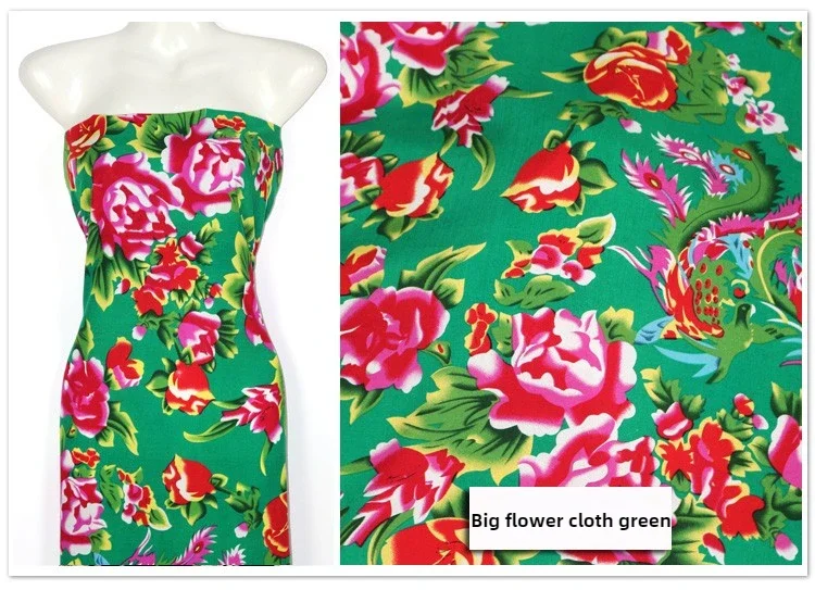 Phoenix Peony Pattern Rayon Fabric Per Meter for Pajamas Clothes Sewing High-grade Thin Twill Decorative Cloth Skin-friendly Red - Image 4