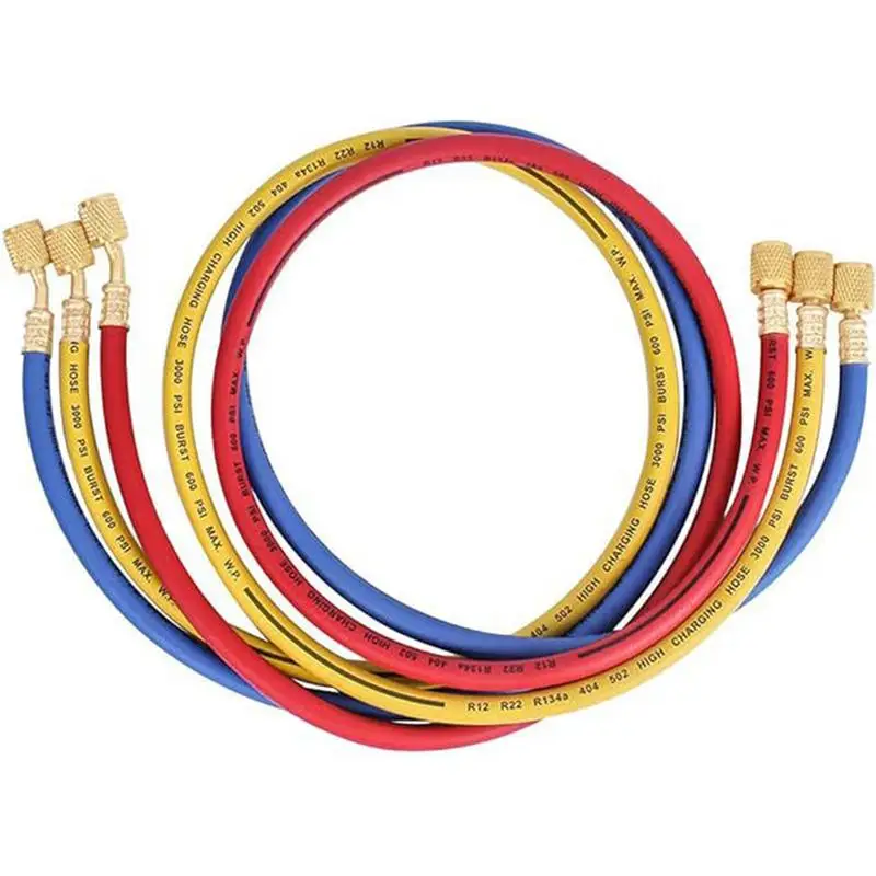 

Шланг R134a для перезаряжаемого кондиционера, 59 дюймов, комплект трубок для шланга с низким уровнем потери, штуцер для кондиционера и хладагента R134A