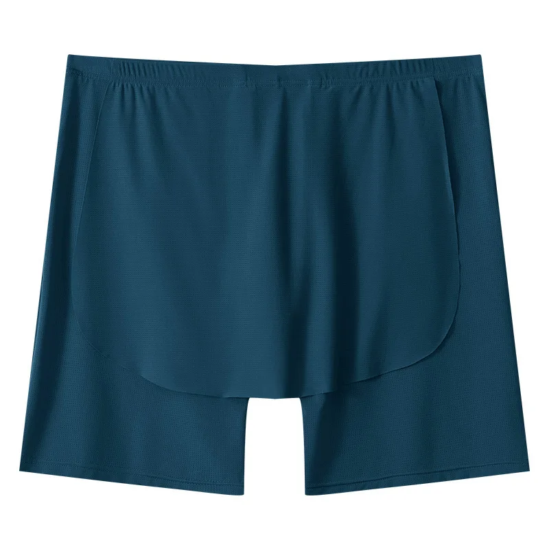Männer Unterwäsche Cueca Solid Ice Seide Mesh Boxershorts Mann bequem u konvexen Beutel langes Bein Unterhose männliche Stämme Cueca M-XXL