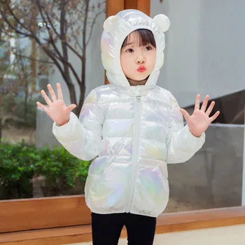 부드러운 표면 원단 후드 경량 다운 재킷, 겨울 여아 남아, 아기 흰색 겉옷, 아이 가을 코트, 캐주얼 의류, 신제품 