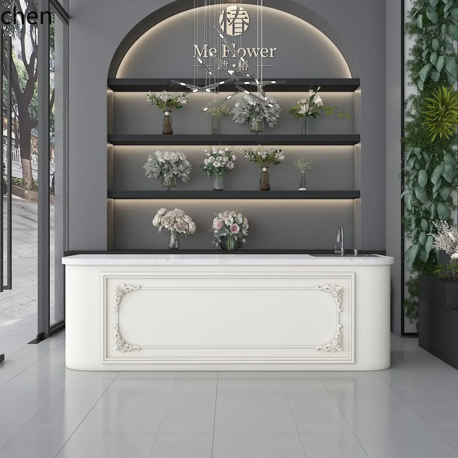 H1  console package checkout page checkout page beauty salon reception water bar