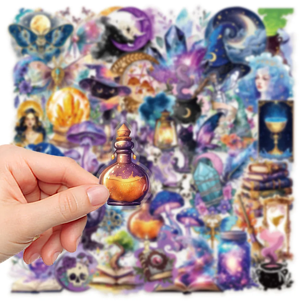 10/30/50 قطعة شفافة أسفل القوطية الساحرة ماجيك الكرتون ملصق DIY بها بنفسك الديكور البلاستيكية مقاوم للماء سكيت دفتر الكتابة على الجدران لعبة #3