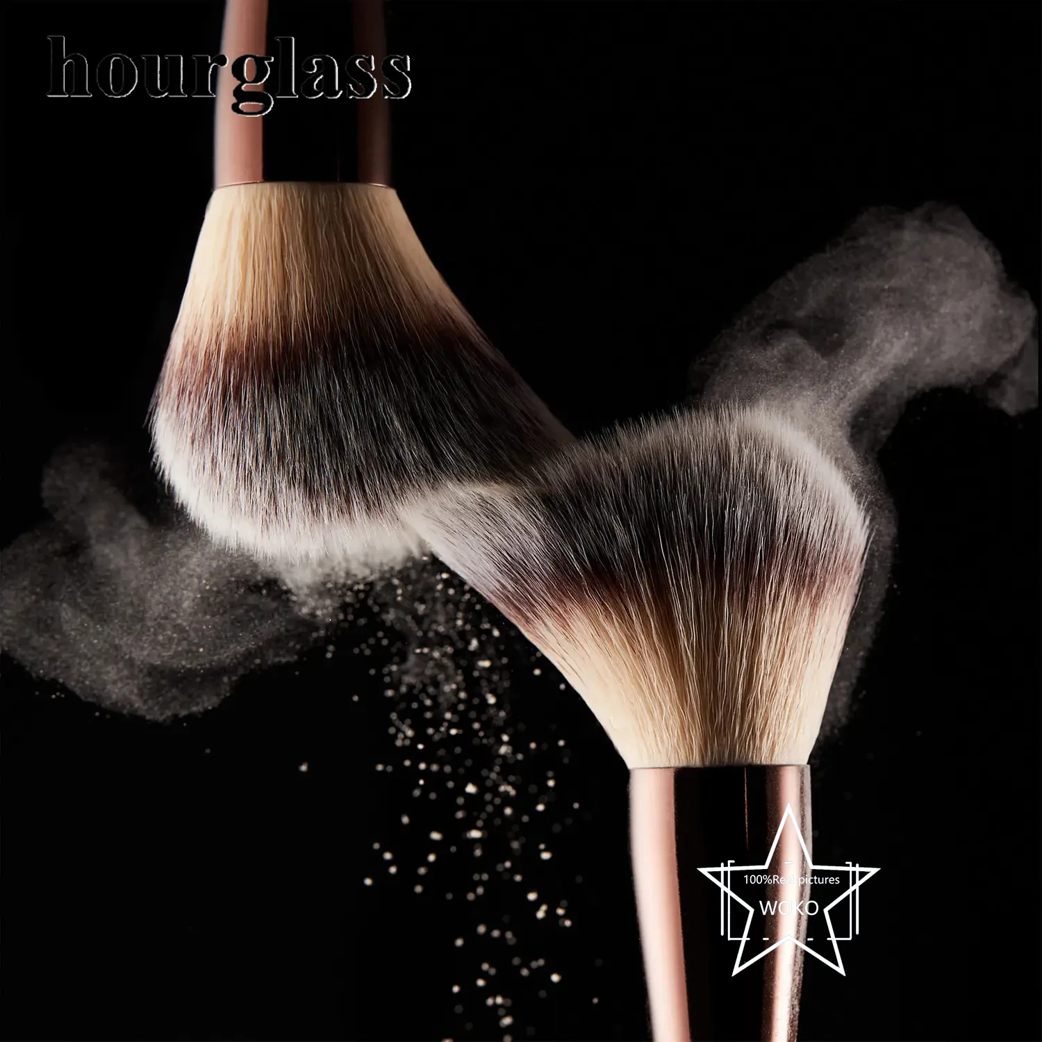 Hourglass Double-ended Powder Makeup Brush Setting Powder Brush Face Contour Sculpting Makeup Tool Fluffy Loose Powder Brush