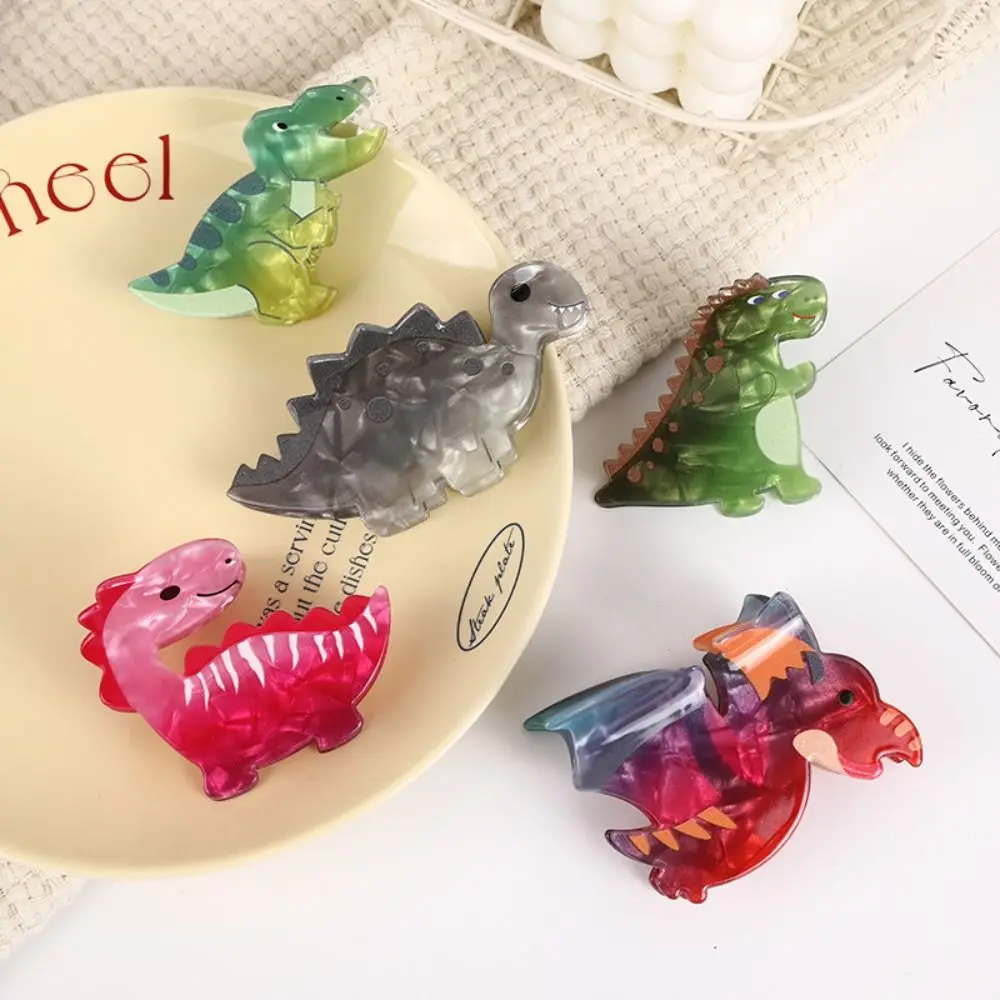 Tyrannosaurus Rex Dinosaur Hair Claw Stegosaur Pterosaur Acrylic Animal Shark Clip Mid Size Geometric Cartoon Hair Clip Children