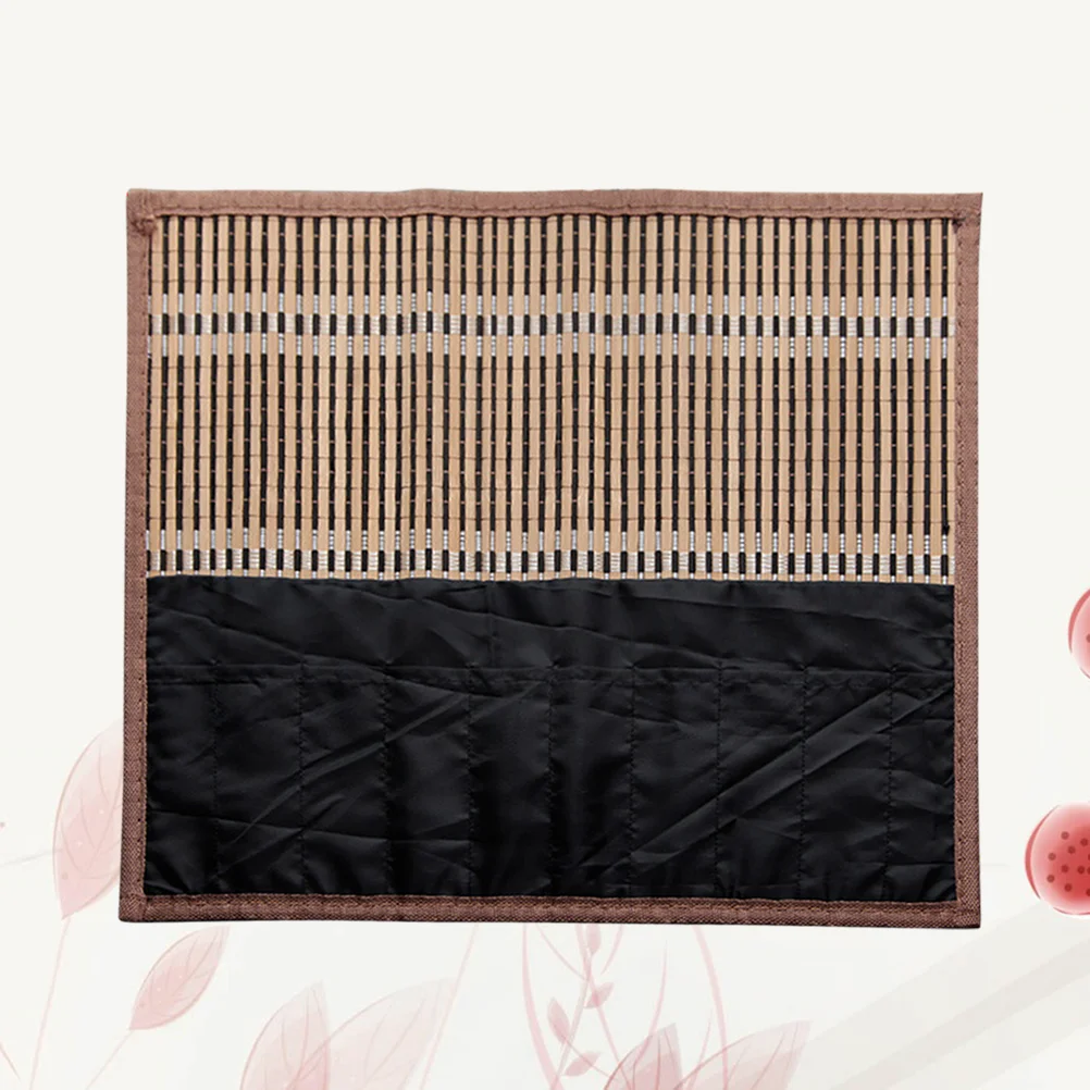 

Calligraphy Pen Bag Portable Pencil Pouch Rolling Holder Grid Storage Organizer