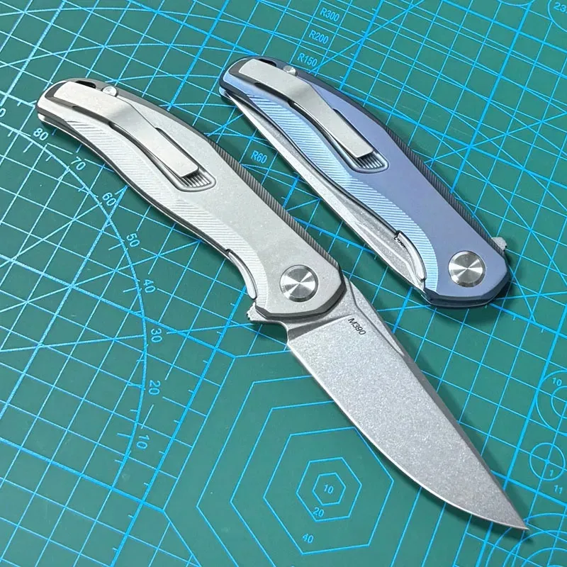 Kesiwo Star M390 Pocket Folding Knife Titanium Alloy Handle Flipper Open Outdoor Rescue EDC Kitchen Camping Hunting Knife