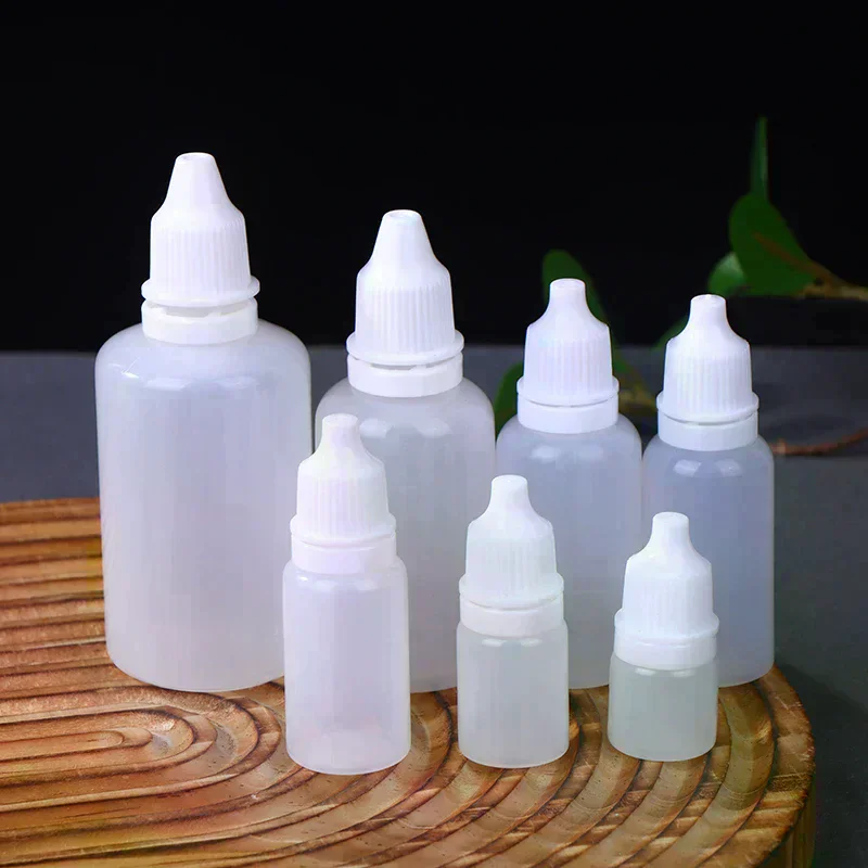 10PCS 5/10/15/20/30/50ml Empty Plastic Dropper Bottle Paint Beauty Oil Squeezable Refillable Bottle Cosmetics Storage Bottles