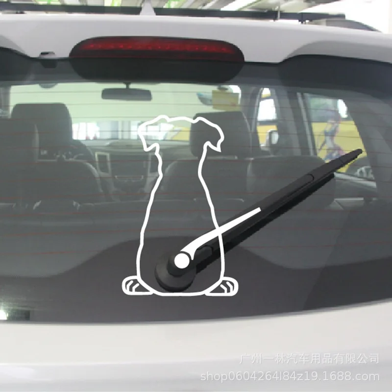 Puppy Dog Car Rear Windshield Wiper Decor Decals  Animal Dog Vinyl Art Sticker For Truck Car Bumper Funny Decoration