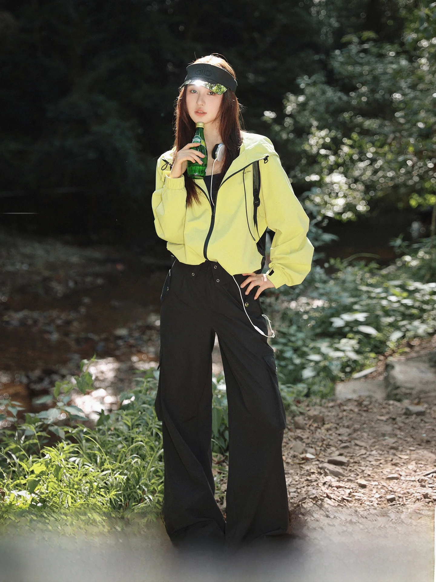 

Bla High Waist Loose Casual Pants Women's Early Spring Lazy American Sle Workwear Trousers Polyester Cotton Blend