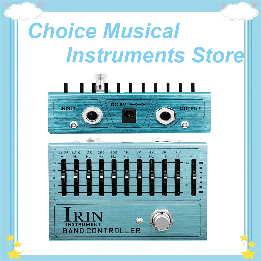 IRIN AN-40 Band Controller EQ Pedal Efek Gitar Elektrik Pedal Penyesuaian 10 Band Equalizer untuk Pedal Gitar Elektrik