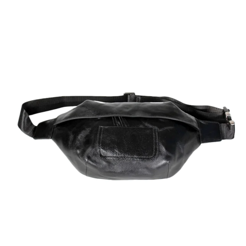 Genuine Leather Street Trend Waist Bag for Men Multifunctional Men's Chest Bag Travel Sling Bags Fashion Phone Pouch Fanny Pack